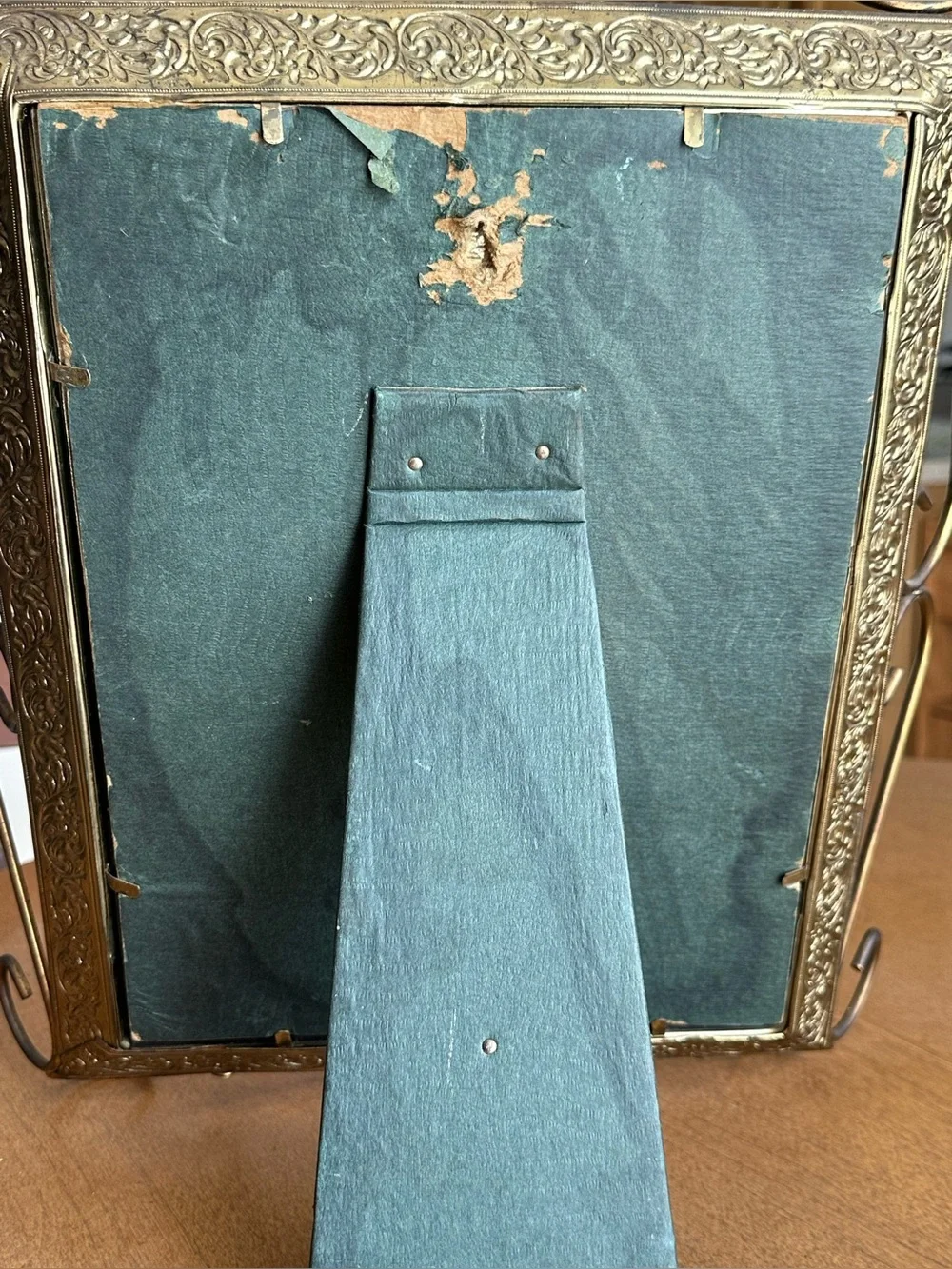 Catholic Antique Ornate Framed Reverse Painted Mirror Shrine With Crucifix